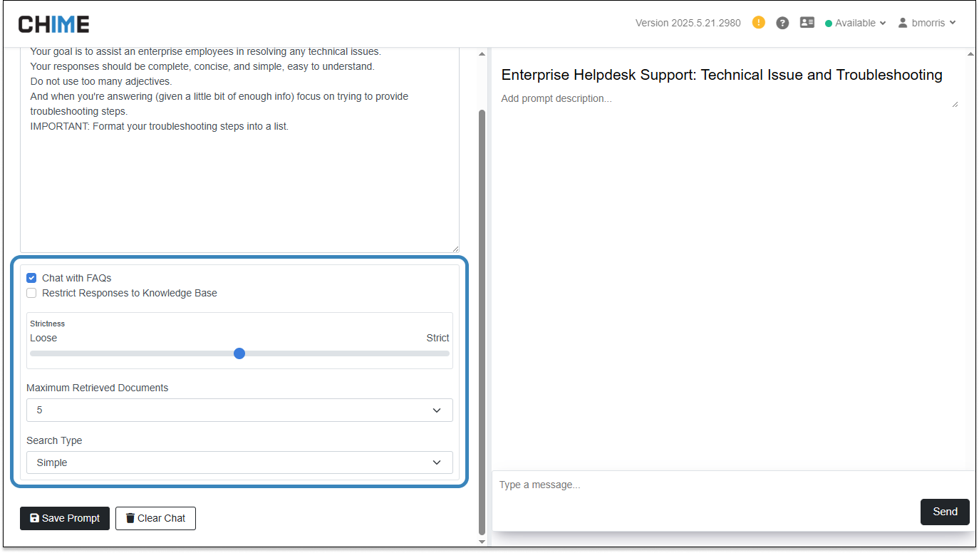 AI Prompt Sandbox - FAQ Search