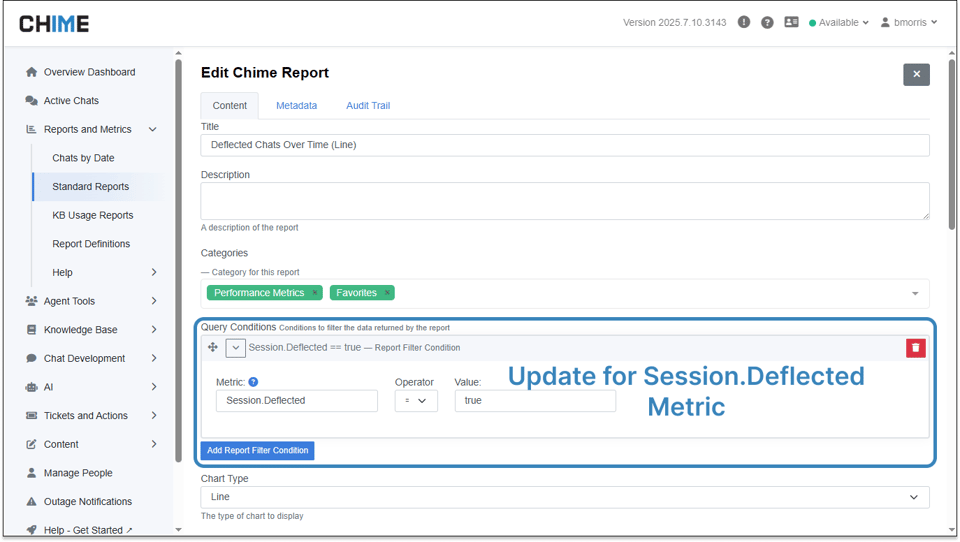 Edit Report - Deflected Chats Over Time Variable-1