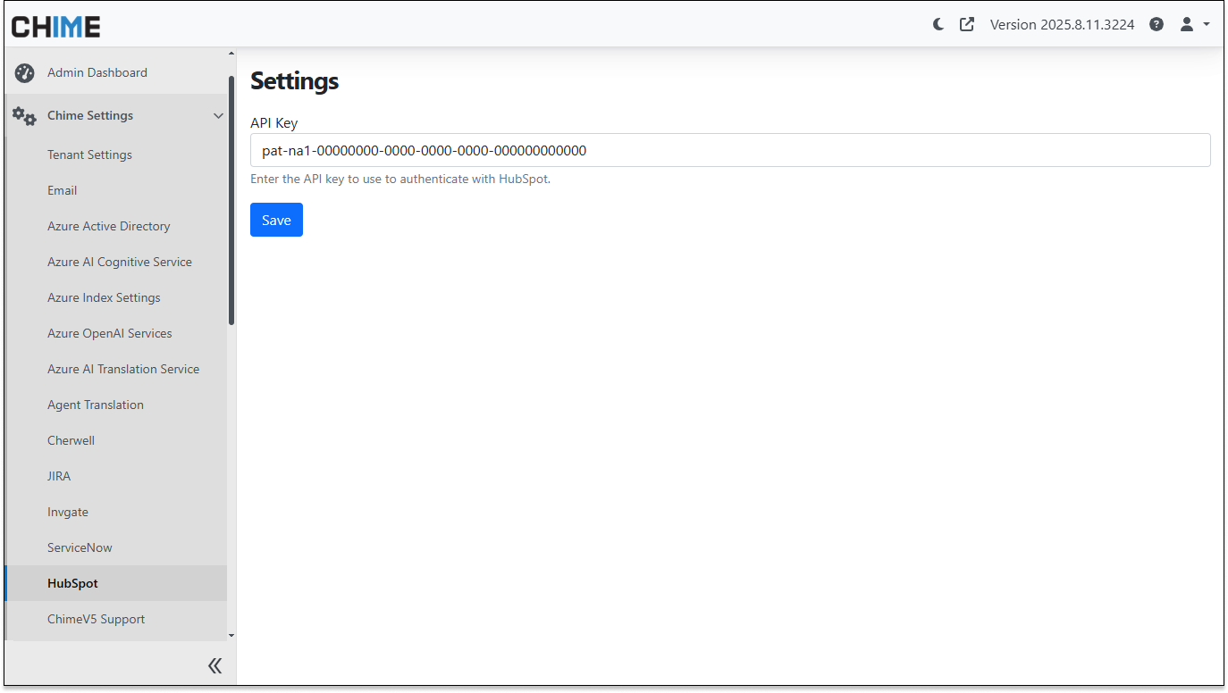 Hubspot Configuration Page