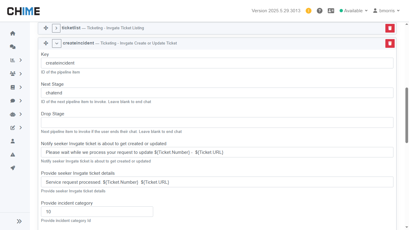 Invgate Create Ticket Configuration