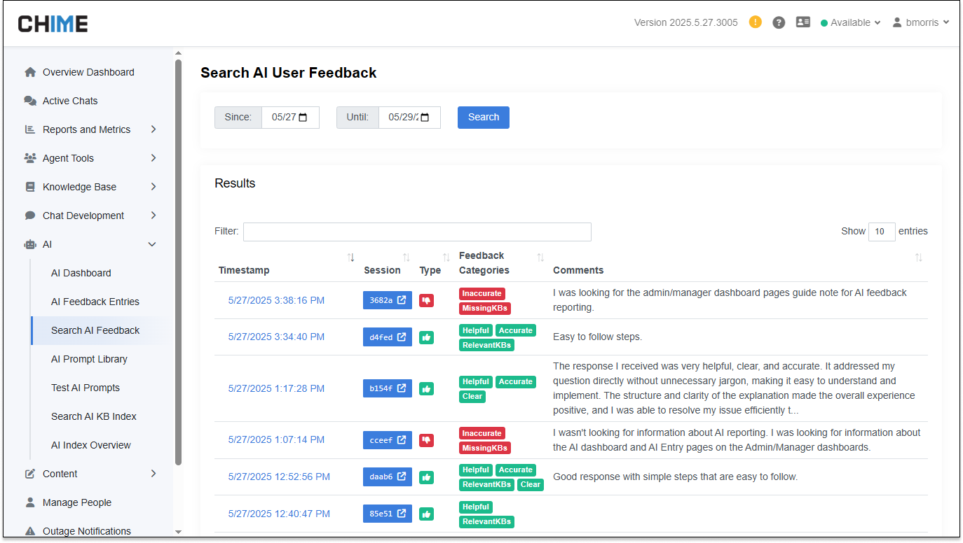 Manager Search AI Feedback
