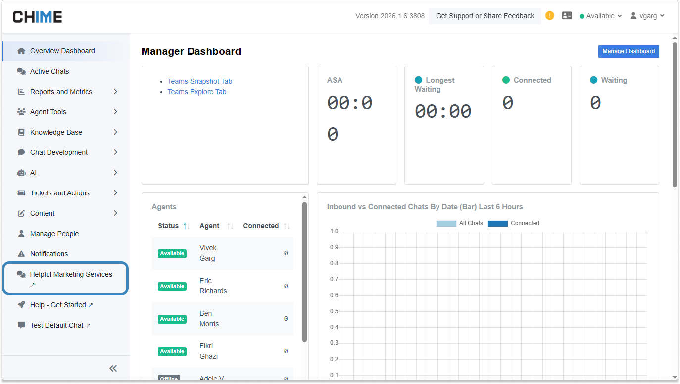 Quick Chats - Manager Dash