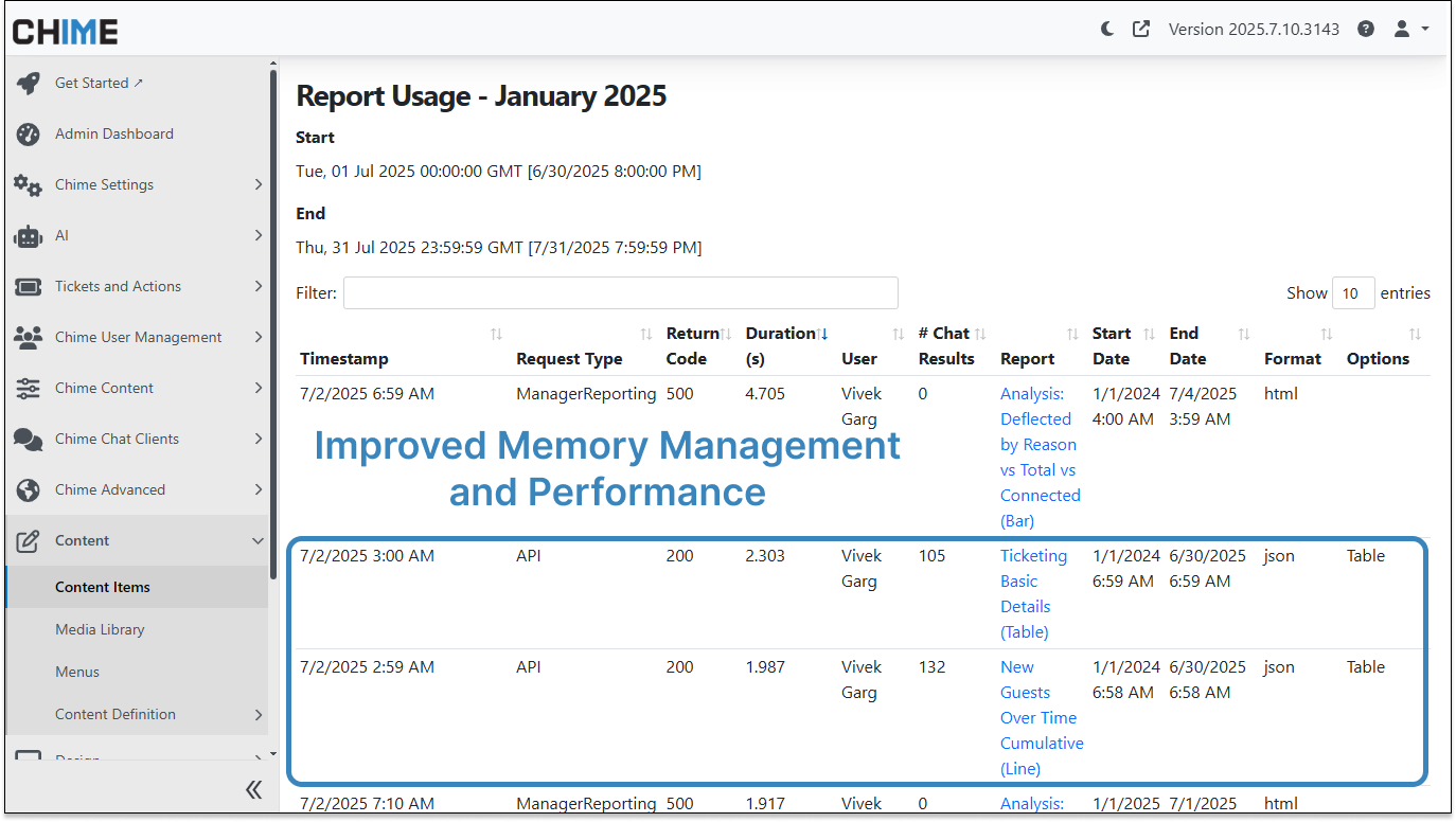 Report Cache - Better Memory Management & Performance