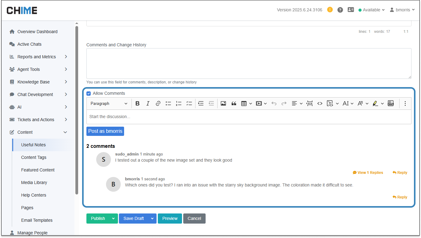 Useful Notes - Comment Section