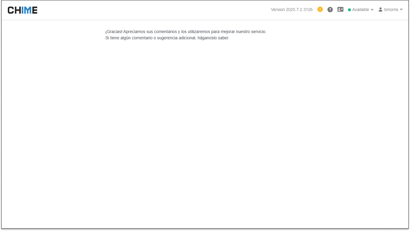 Webclient Feedback Submitted - Locale Spanish
