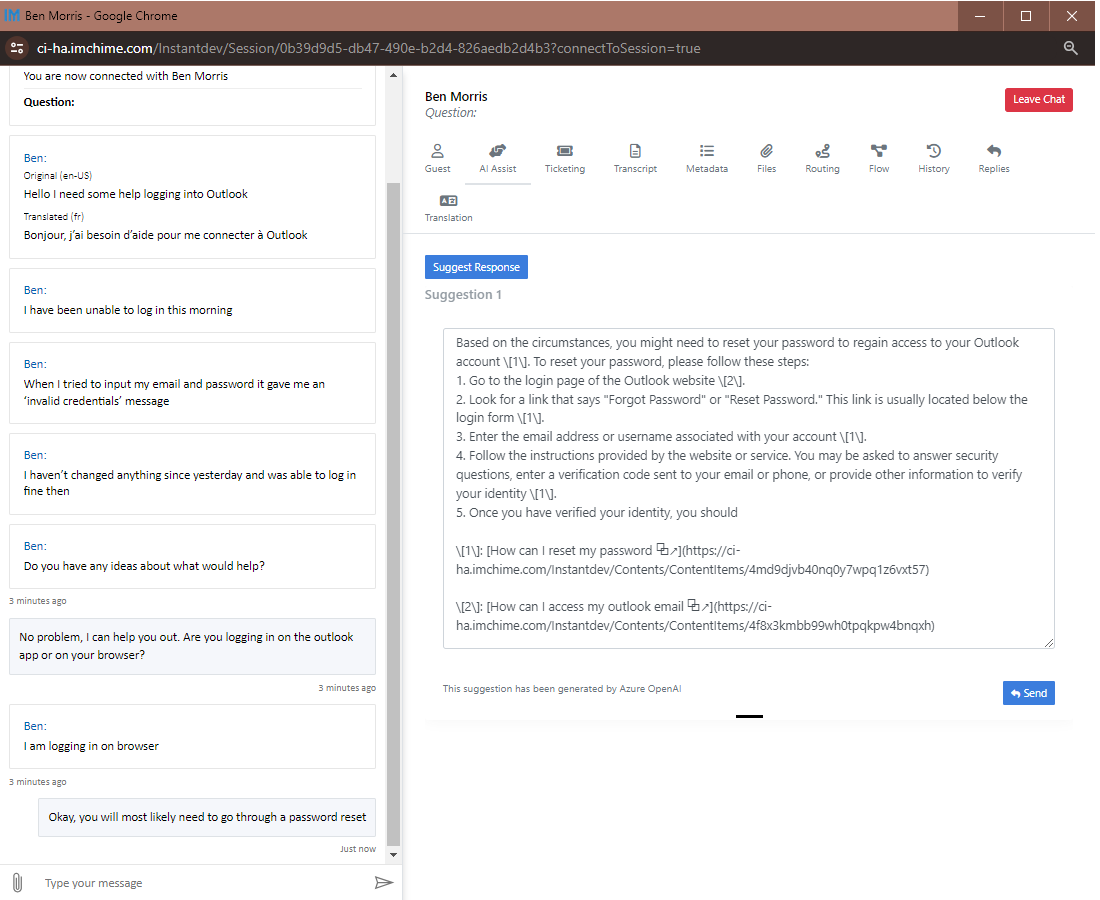 Utilize AI Generated Responses As An Agent