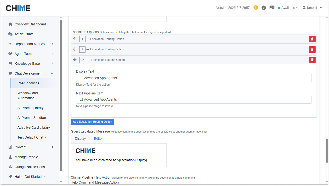 Connect To Agent With Escalation Configuration