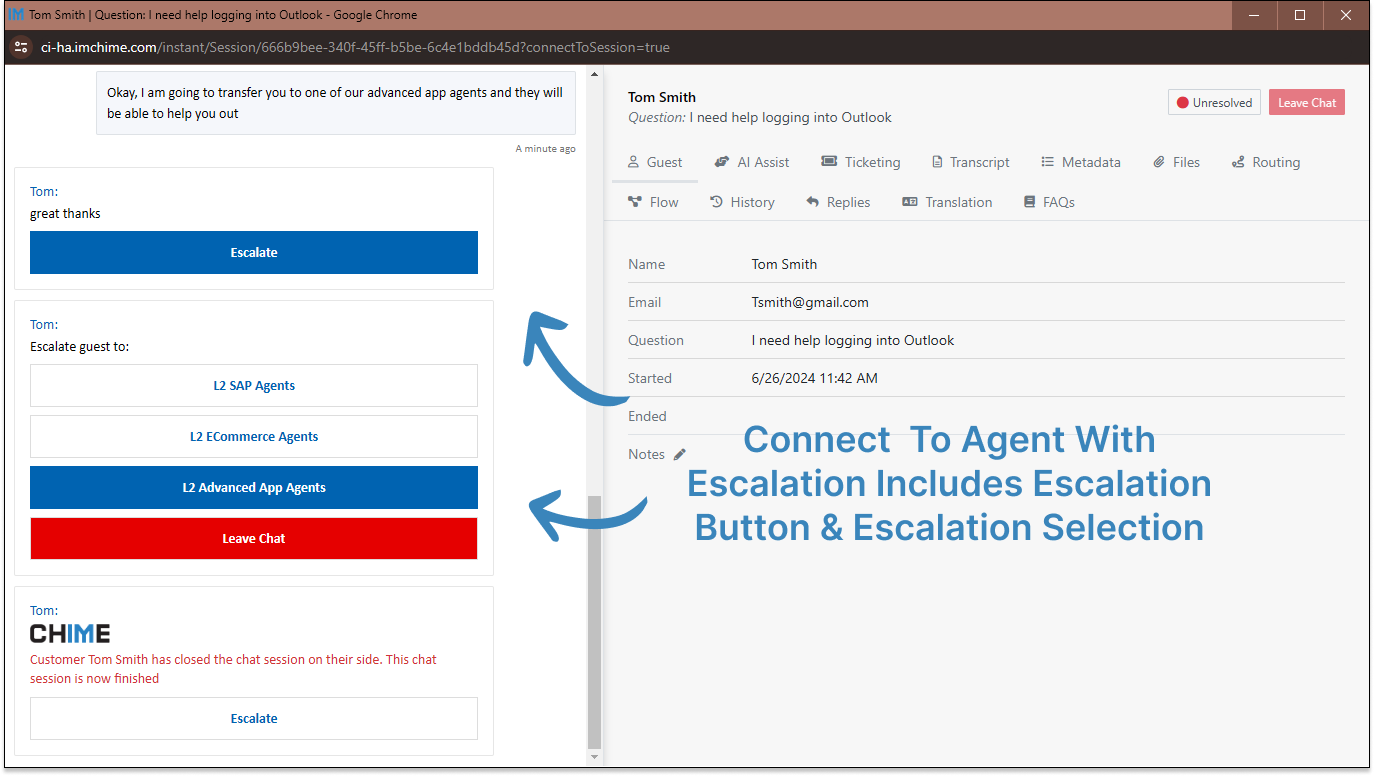 Escalate AI Chat Service Tier With Multi-Level Support