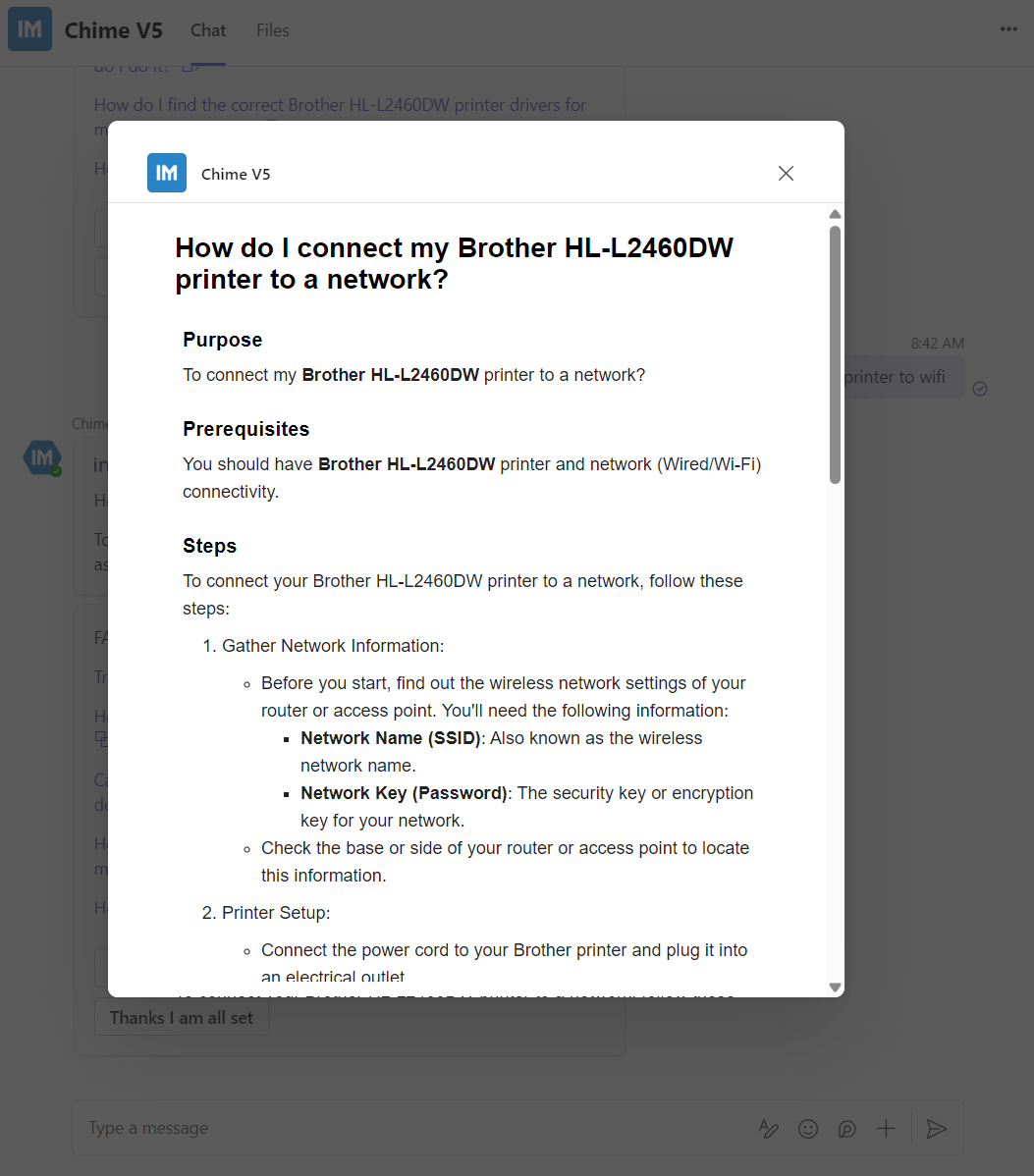 Use chat and FAQs to solve employee problems