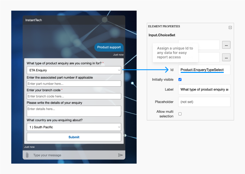 Custom Data In Adaptive Cards