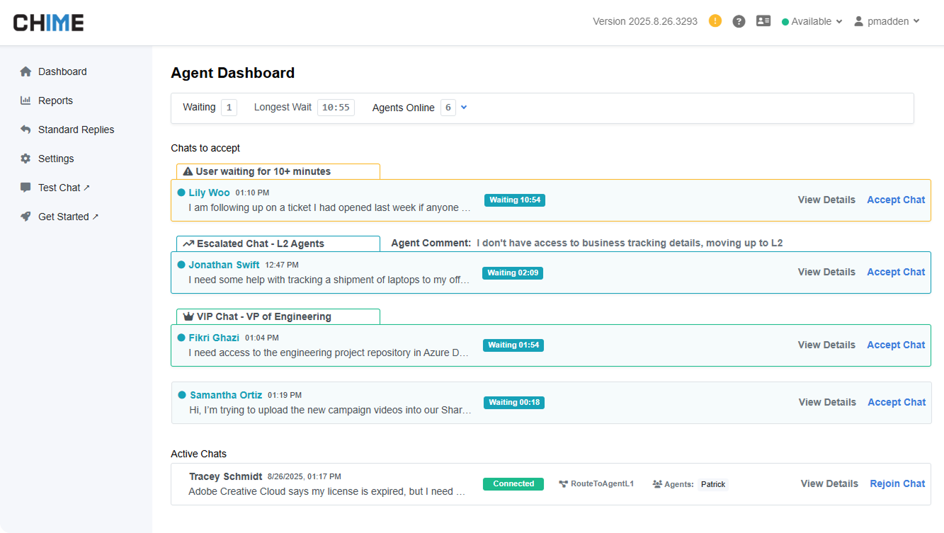 Agent Dashboard - Agent Escalation