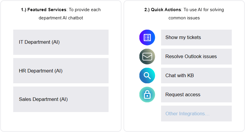Help Center - Featured Services & Quick Actions